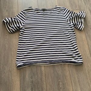 J. Crew Navy and Cream Striped Tee